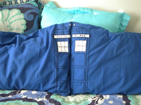 My Embroidered Tardis Pillow Cases So My Bedroom Can Have A Hint Of
