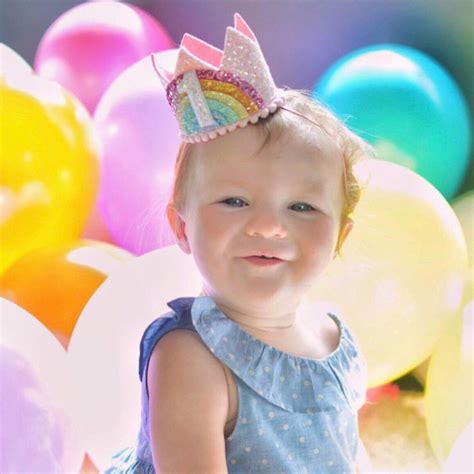 2nd Birthday Girl Bright Rainbow Crown Rainbow Birthday Etsy