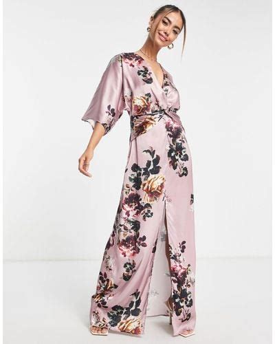 Satin Kimono Dresses For Women Up To Off Lyst