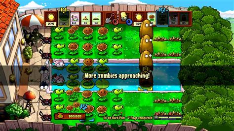 Plants Vs Zombies Xbox 360 Co Op Hard Pool Part 1 Youtube