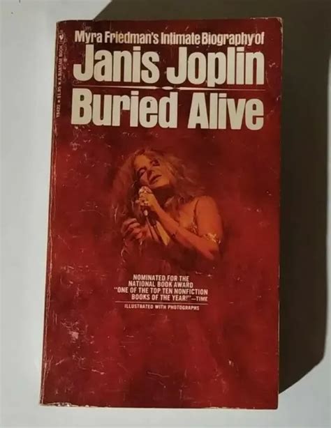 Janis Joplin Buried Alive By Myra Friedman 1974 Vintage Paperback 8