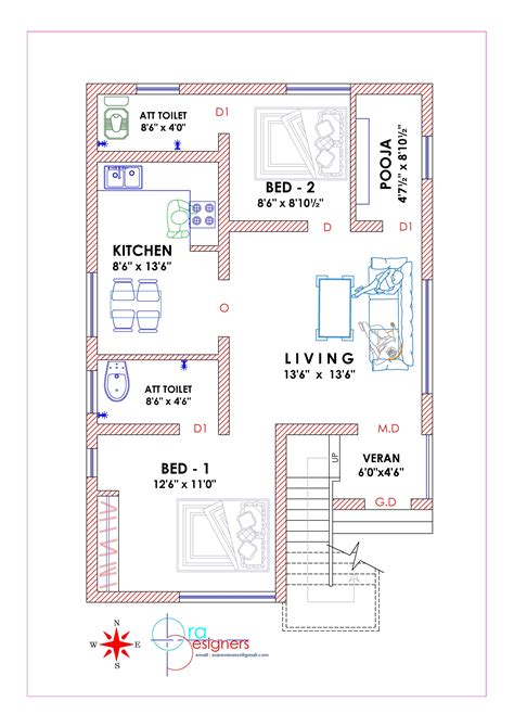 2 Bhk South Facing House Plan As Per Vastu Livingroom Ideas