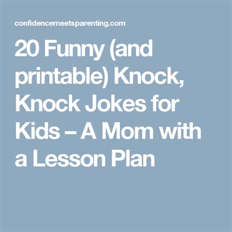 Knock Knock Jokes For Kids 20 Funny And Printable Jokes Jokes For