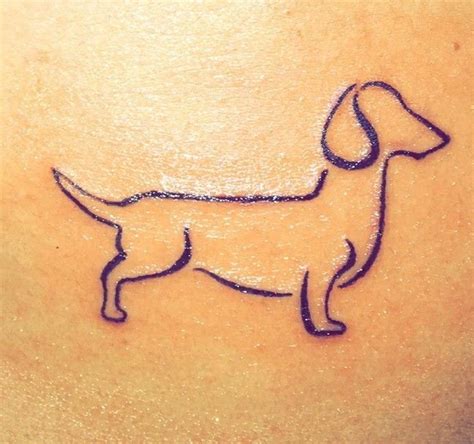 Sausage Dog Outline Tattoo Art Floppy