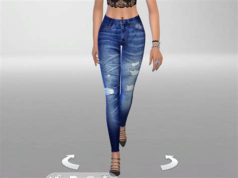 The Sims Resource Pzcdistressed Ripped Jeans 09
