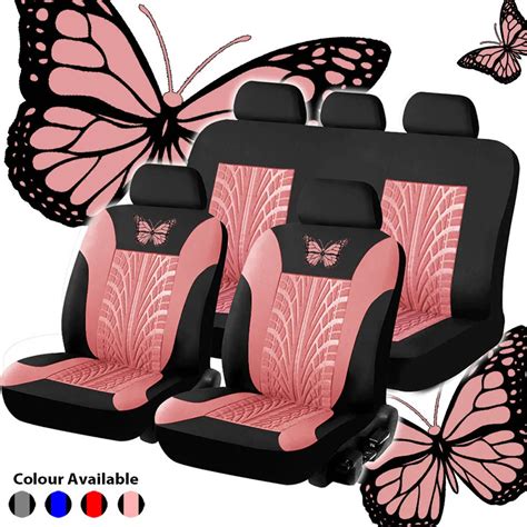 butterfly car seat covers set pu leather waterproof tire track seat protector for outdoor