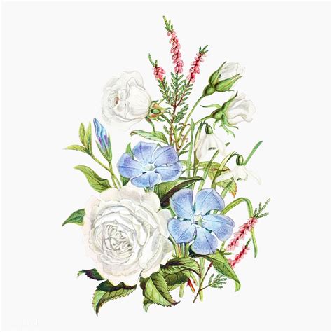 Download Premium Vector Of Vintage Summer Flowers Bouquet Vector