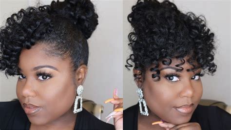 Braidless Crochet Ponytail With Bangs Jamaican Bounce Hair Youtube