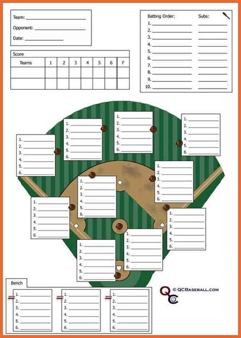 Softball Lineup Template Baseball Lineup Team Mom Baseball Baseball