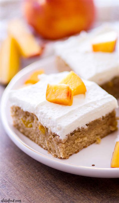 Peach Pie Blondies With Whipped Cream Frosting A Latte Food