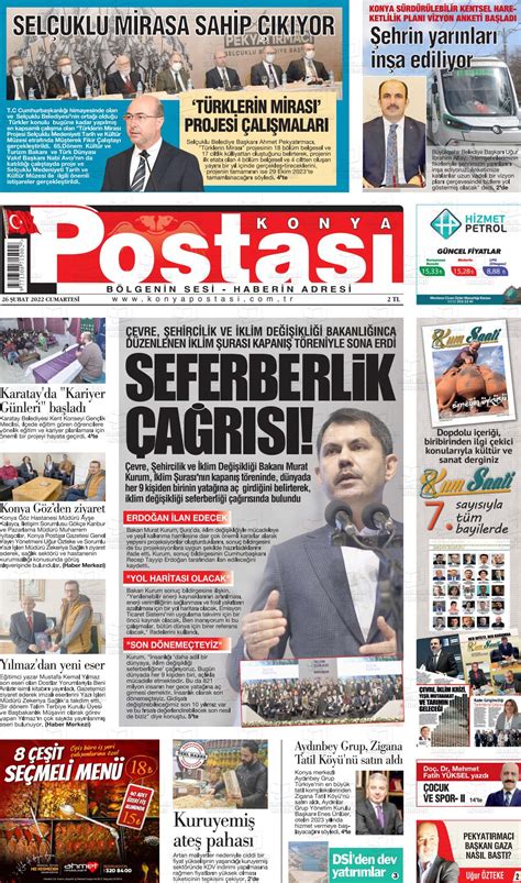 26 Şubat 2022 tarihli Konya Postası Gazete Manşetleri