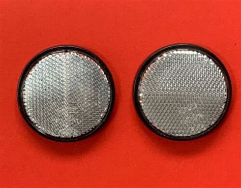 2 X Clear Round Reflectors Radex 60mm Self Adhesive For Drivewaysposts