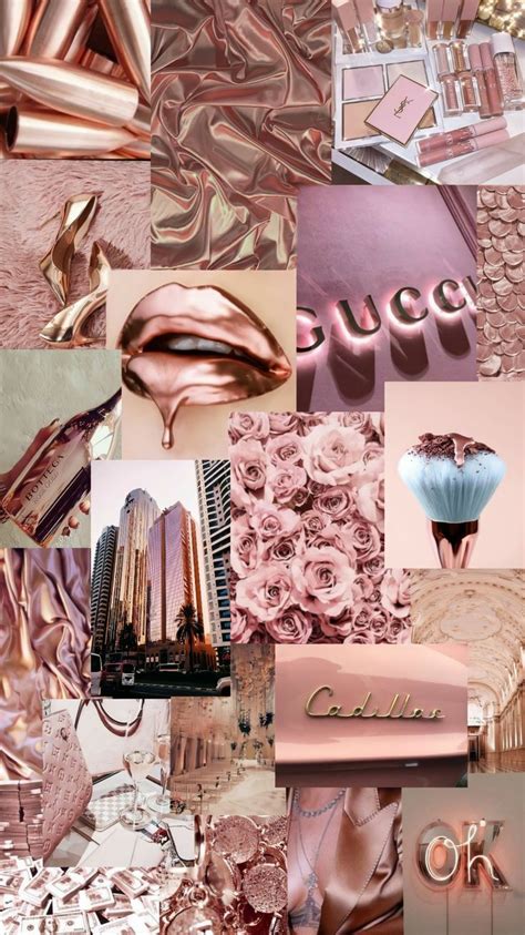 Collage Rose Gold Df Rose Gold Wallpaper Iphone Rose Gold Aesthetic
