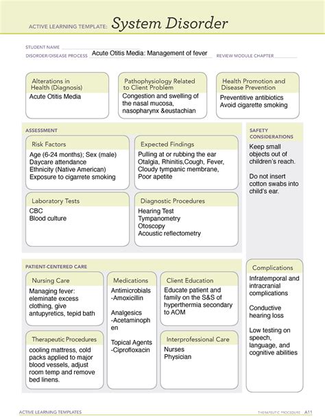 System Disorder Active Learning Template