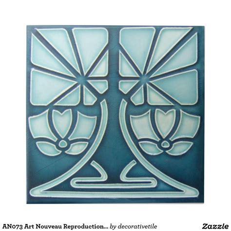 An073 Art Nouveau Reproduction Antique Tile Azulejos Art Nouveau
