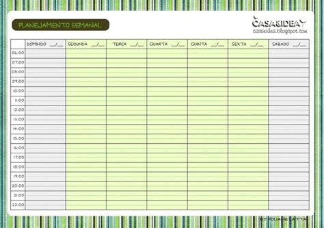 Planejamento Semanal Para Imprimir Printable Planejamento Semanal Tabela De Planejamento