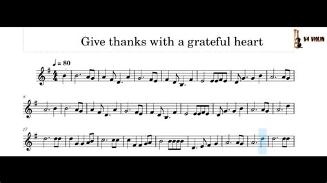 Give Thanks With A Grateful Heart Song Easy Sheet Music Notes L V4