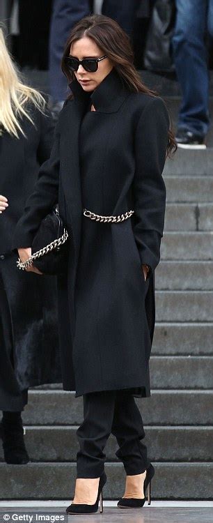 Victoria Beckham Dresses In Appropriate Head To Toe Black As She Joins