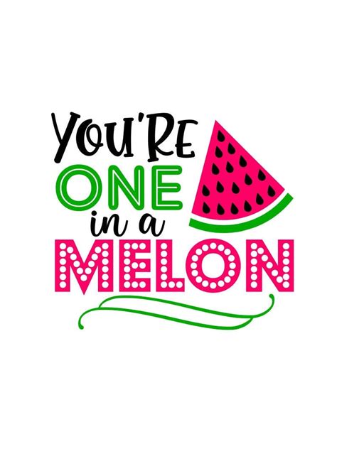 Watermelon Svg Youre One In Melon Svg Summer Svg Etsy