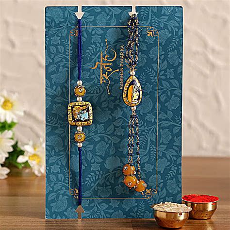 Buy Send Sneh Radha Krishna Bhaiya Bhabhi Rakhi Set Online Fnp