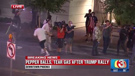 Phoenix Protester Gets Shot By Pepper Balls After Trump Rally Youtube