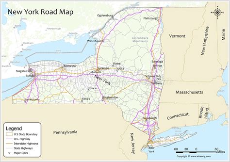New York Road Map Check Us And Interstate Highways State Routes