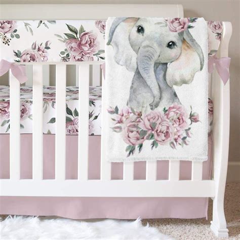 Floral Elephant Crib Bedding Elephant Baby Rooms Elephant Crib