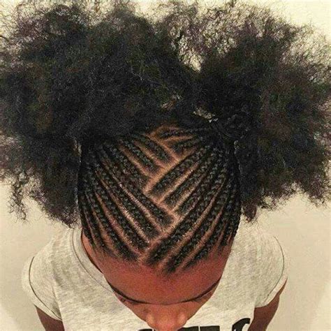 The eco style gel black castor and flaxseed oil hair product is the perfect gel for growing, repairing, and nourishing your natural hair. Little Girl Braided Afro Puff Ponytails | Natural Hair ...