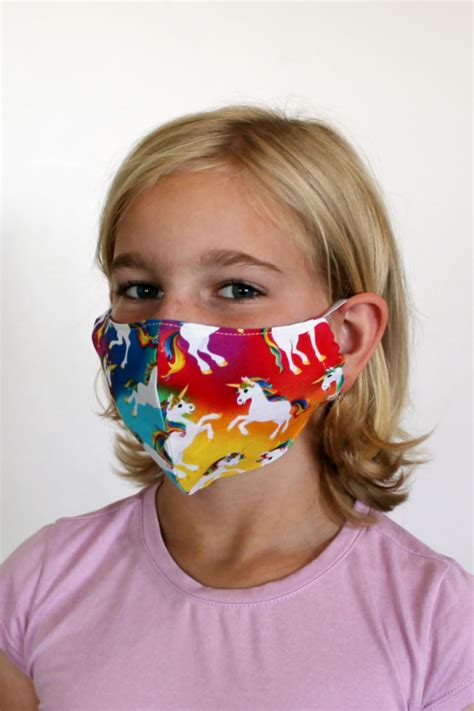 Rainbow Unicorn Face Mask For Kids Children Girls Women For Etsy In