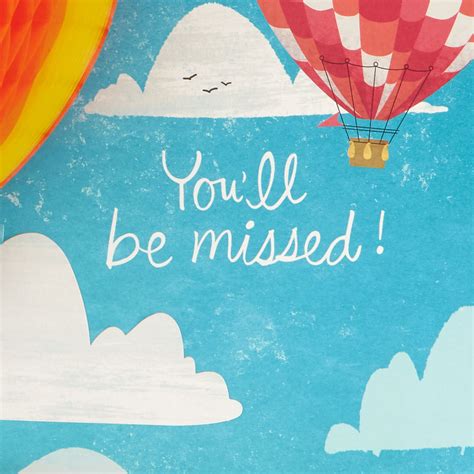 Youll Be Missed Hot Air Balloon Decoration Jumbo Goodbye Card 16
