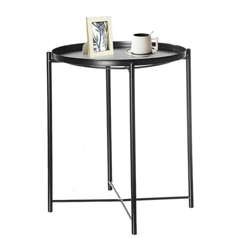 Side Table Round Metal Outdoor Side Table Small Sofa End Table Indoor