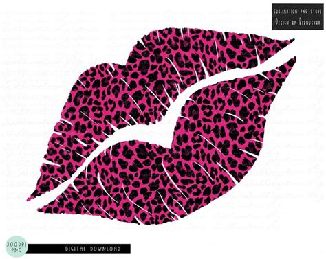Lips Sublimation Designs Downloads Leopard Lips Sublimation Etsy