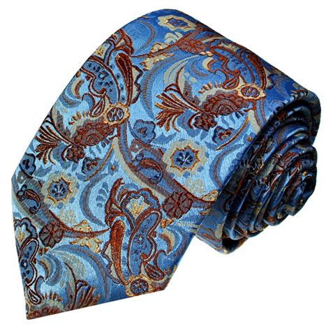Lorenzo Cana The Official Online Store Neck Tie Silk Paisley Blue