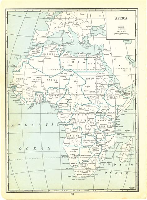 1935 Atlas Of The World Vintage Map Pages Africa Map On One Side And