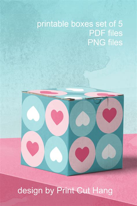 Printable Valentine T Boxes Set Of 5 Templates Pdf File 419857