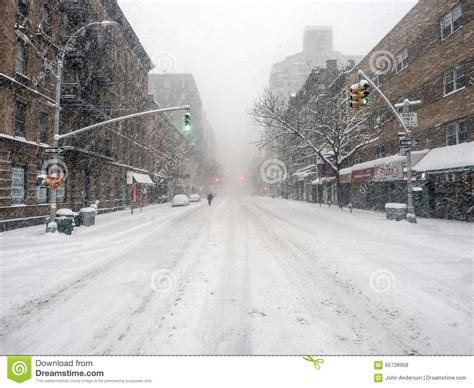 New York City During Snow Storm Editorial Stock Photo Image Of Avenue