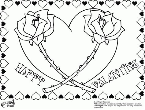 First i have these 15 free printable valentine's day coloring pages to download. Roses And Hearts Coloring Pages - Coloring Home