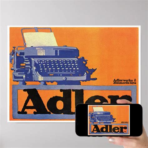 Vintage Adler Typewriter Ad Poster Zazzle