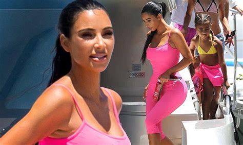 Kim Kardashian Takes Flaunts Stunning 119lb Figure In Miami Daily