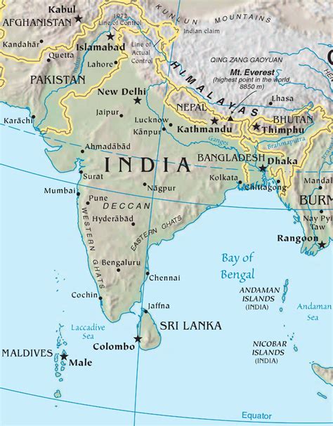 Border Map Of India International Indian Border Map WhatsAnswer India Map India World Map