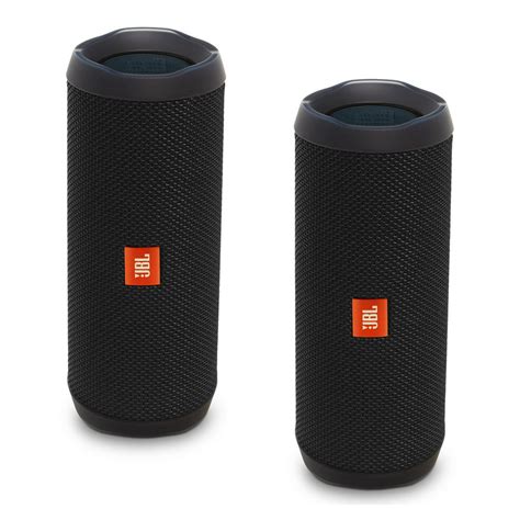 Jbl Portable Bluetooth Speaker With Waterproof Black Jblflip4blkamx2