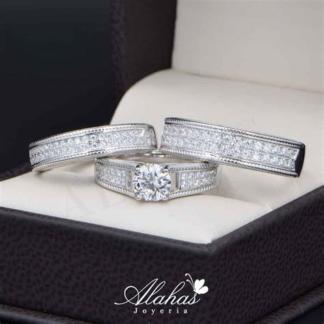 Trio De Boda En Plata 925 Joyería Alahas