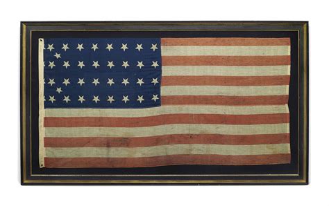 A Rare American Civil War Flag With Thirty Four Stars Probably Made