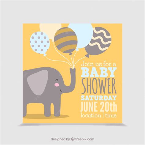Free Vector Cute Baby Shower Card