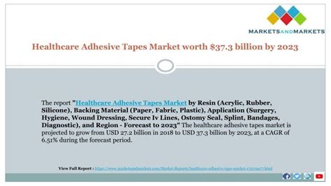 Healthcare Adhesive Tapes Market Worth Billion By Adhesive Tape Tapes Health Care