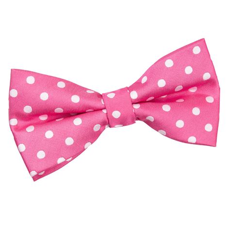 Mens Polka Dot Hot Pink Bow Tie
