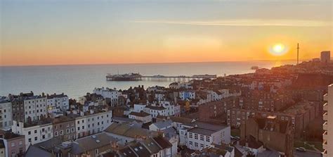 Sunset In Brighton East Sussex England At Sunset On Wednesday 25 March