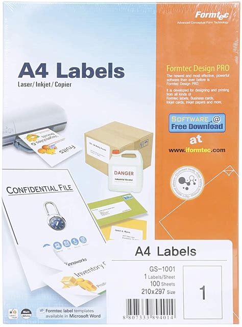 Formtec Label Sticker A4 100 Pcspkt Office Products Doha Stationery