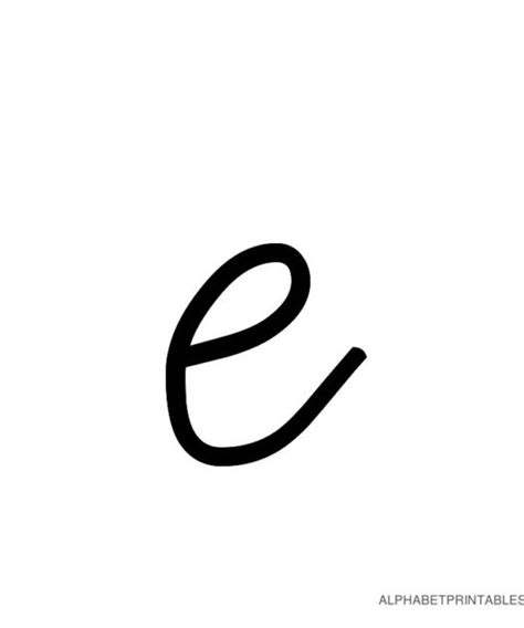 Cursive Lowercase E Download Printable Cursive Alphabet Free