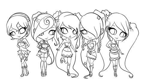 Commission Chibi Group Lineart By Hate Incarnate On